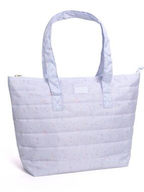 NWT LoveShackFancy  Everblooming Rosettes Ditsy Quilted Tote Bag Breezy Blue